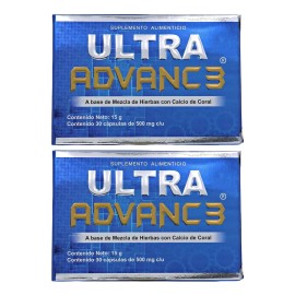 2 Pz Ultra Advanc3 30 Cápsulas 500 Mg Con Calcio Advance