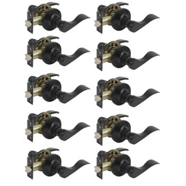 Gobrico 10 Hall and Closet Levers,Black Matte,Passage Handles