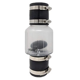 PumpSpy Silent Sewage or Sump Pump Check Valve, 2-Inch Check Valve, Stainless Clamps Fit 7-1/4" Gap in 2-Inch Schedule 40 PVC, Spring-Loaded Flapper, Quiet Check Valve, Sump Pump Life Increase