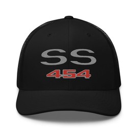 Chevelle SS 454 hat for Classic Chevy Muscle Car Owners Enthusiasts Gear Heads Trucker Cap Black