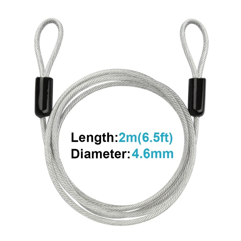 TSSS 2 PCS 2 Meters Security Cable Luggage Lock Safety