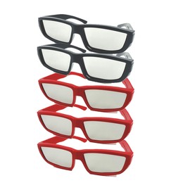 Bookishbunny 5 Pairs Solar Eclipse Viewers Plastic Glasses Sun Viewing ISO Certified Red Adult Size (2 Black + 3 Red)