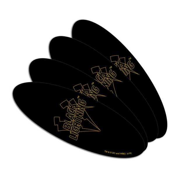 Black Lightning Logo Double-Sided Oval Nail File Emery Board Set