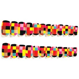 Color Block Matte Square Square Press On Nails - 24 Pieces - Artificial Nail Kit