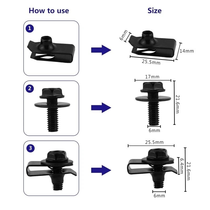 Unbranded 1000PCS Car Push Retainer Clips Automotive Fasteners Bumper Clips