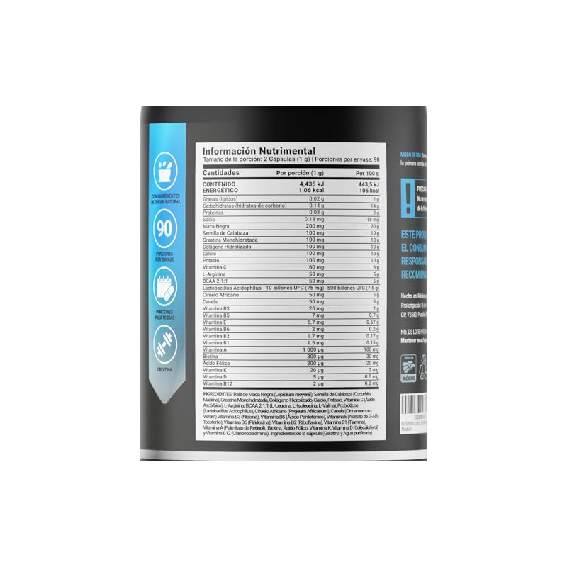 Life Multivitamínico Hombre 180 Cápsulas Vitaminas Más Potenciadas Calcio Colágeno