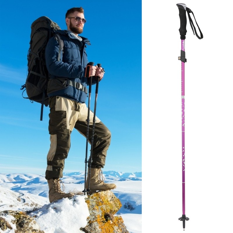 Walking Stick 5 Section Collapsible Aluminum Alloy Adjustable Folding Cane