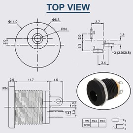 DAOKAI DC Mount Adapter Set, 10 Pieces 5.5 x 2.1 mm DC Socket Plug-in Connector, 10 Pieces 5.5 x 2.1 mm DC Plug, 10 Pieces Rubber Protective Flaps, for Audio/Video