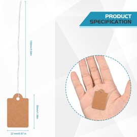 220 Pack Kraft Price Tags with String Marking Tags with Hanging String Price Labels Display Tags for Jewelry, Clothing, Crafts (1.38 x 0.87 Inches)