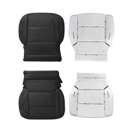 Zieichy 2Pack Driver Bottom Seat Cover Perforated Black W/Foam Pad Compatible with Chevy Silverado GMC Sierra 1500 2500HD 3500HD 2015-2019