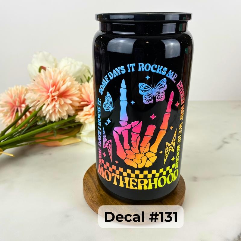 UV DTF DECALS, 4" height, Cup Decals, Cup Stickers, Cup