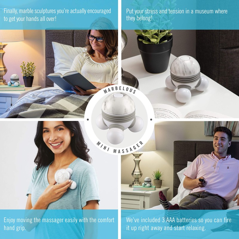 HoMedics Marbelous Mini Massager -Vibration Massage With Comfort Grip, Batteries