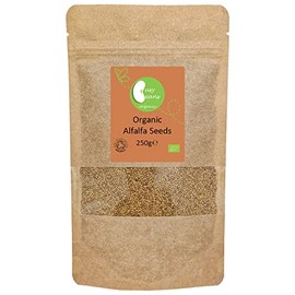Organic Alfalfa Seeds (Sprouting) - Certified Organic - by Busy Beans Organic (250g)