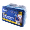 Xtra Kleen Sponge Scourer Pad, Steel Wool Value Pack (6