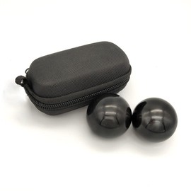 Z QINGZHENG 2pcs 1.57Inch Baoding Fitness Ball, Solid Chrome Steel Health Exercise Massage Handball Boiled Black