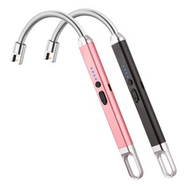 MEIRUBY 2 Pack Electric Candle Lighter, Birthday Christmas Stocking Stuffers Gifts for Women Mom Men Wife Sister, USB Arc Rechargeable Windproof Long Lighter for Candle BBQ Housewarming Gift Idals