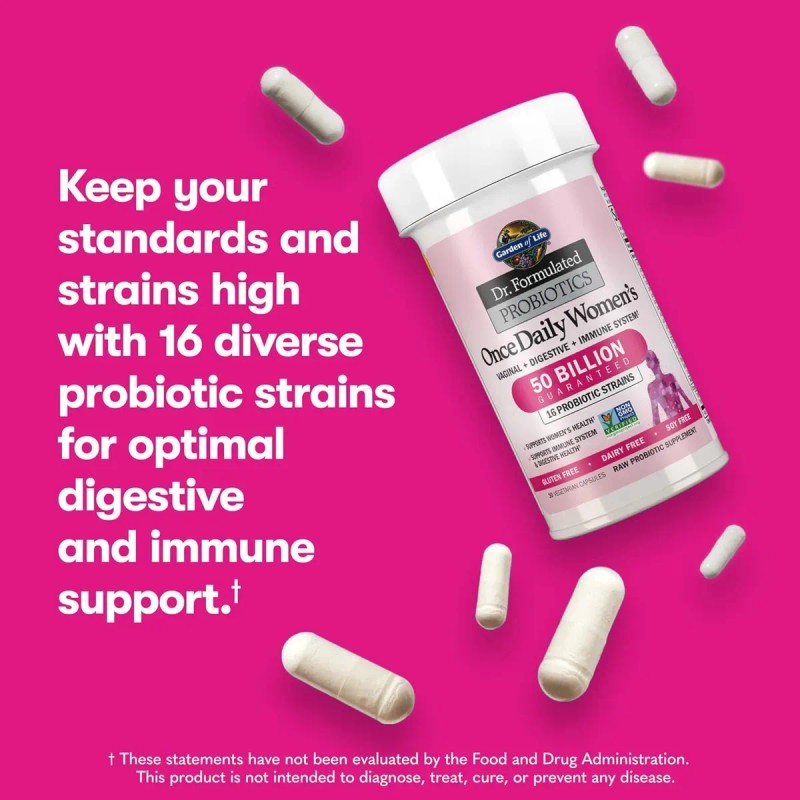 Probióticos Mujer Sistema Inmune Garden Life 30ct 50billons