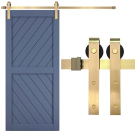 Rio Salto Gold Barn Door Hardware Kit Adjustable Length up to 6.5FT (39"-79") Sliding Door Hardware Modern Barn Door Hardware Interior Gold Barn Door Panel Hardware for 1 Door - 6.5ft - Light Gold