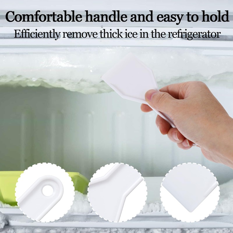 JIEYAO Pack of 4 Fridge Ice Scraper Freezer, Plastic Ice