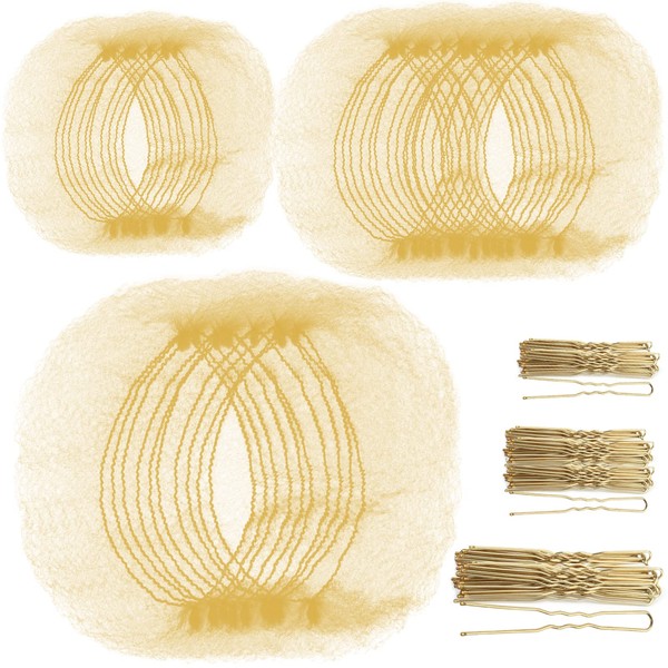 Hair Nets Invisible Elastic Edge Mesh and Bobby Pins Set,