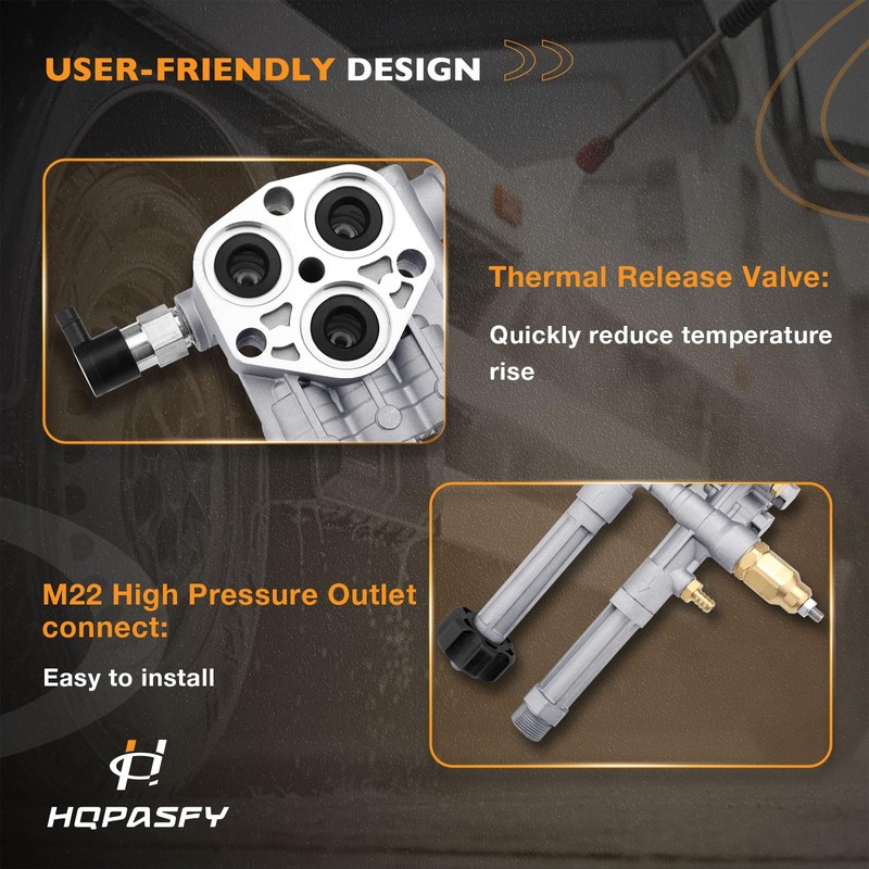 HQPASFY AR42940 Pressure Washer Pump Head Aluminum, Compatible with Troy