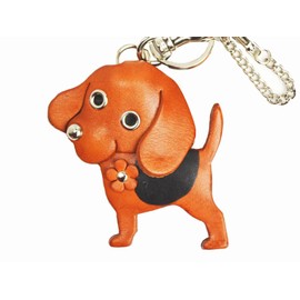 Beagle Genuiine Leather Animal/Dog Bag Charm/KeychainVANCA Handmade in Japan