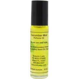 Cucumber Mint Perfume Oil, 0.3 Oz Portable Roll-On Fragrance with Long-Lasting Scent, Delightful Essential Oils and Jojoba Oil For Daily Use