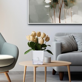 Oliz Plant Pots Indoor 2 Packs Self Watering Pots for Indoor Plants 4.25 inchs, African Violet Pots Planter with Visible Reservoir Self Watering Planter for Herb, House Plant Planting