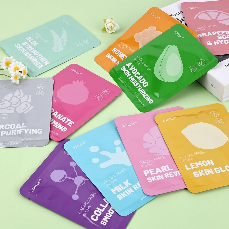 60 Pack Collagen Hydrating Face Mask, Bulk Sheet Face Masks