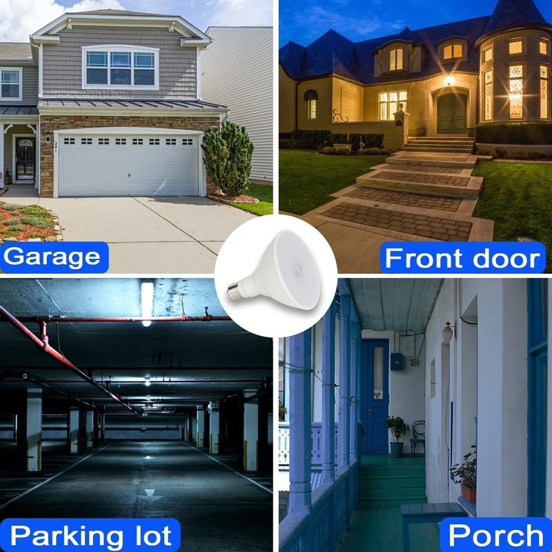 Radar Motion Sensor Outdoor Flood Light Bulbs, Dusk to Dawn