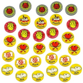 LITKO Premium Printed Dark Fantasy Token Set Compatible with Mork Borg, Forbidden Psalm Miniatures Game (30)