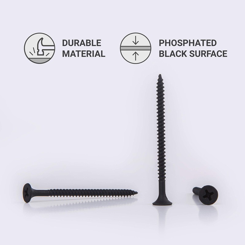 Pack of 100 Black Phosphate Carbon Steel 3.5 x 55mm