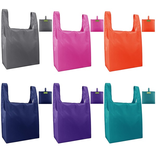 BeeGreen Reusable Grocery Bags 6 Pack Bulk Reusable Shopping Tote