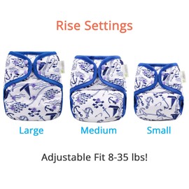 OsoCozy One Size Cloth Diaper Covers - Adjustable Snap Fit & Double Leg Gussets for Baby Boys & Girls from 8-35 Pounds. Use with Prefold, Flat or Fitted Cloth Diapers or Snap-in Inserts.