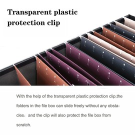 Umtiti A4-Size Black Leather File Organizer Box with Lid（Folders not included.File Folder Storage, Easy Slide Durable Hanging File Box for Office/Decor/Home,PGLG-BK,UK