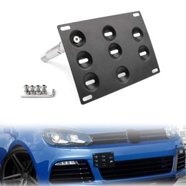 Bruce & Shark Front Bumper Tow Hook License Plate Mounting Holder Bracket for V-W Golf 6/Tiguan/PASSAT/Jetta/CC/Scirocco/Touran/SKODA.