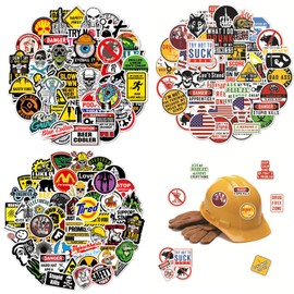 150pcs Hard Hat Stickers for Adults,Funny Hard Hat Accessories For Men Construction, Waterproof Vinyl Stickers For Welding Helmet, Tool Box, Electrician, Truck, Blue Collar Stickers For Men (150)