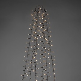 Konstsmide Micro LED Compactlights Tree Jacket with Ring, 6 Strands of 110 Diodes, 8 Hours Timer, 660 Warm White Diodes, 30 V Outdoor Transformer (IP44), 6 W, Black Cable - 6650-100, Black