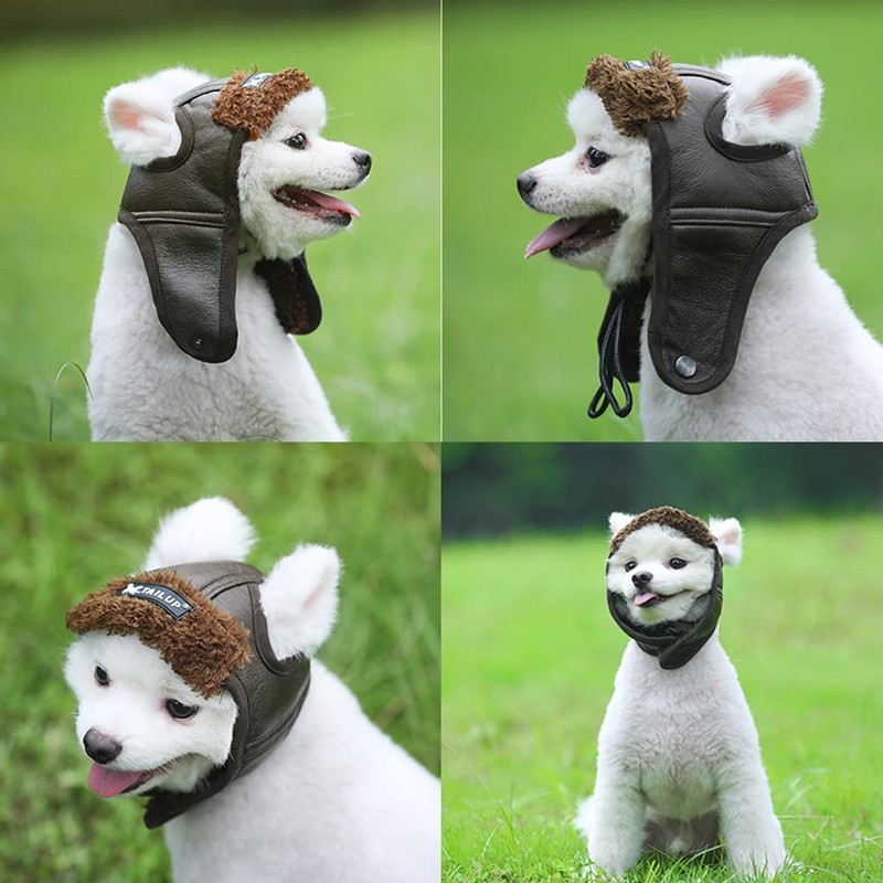 Leconpet Dog Aviator Hat, Dog Winter Pilot Hat with Ear