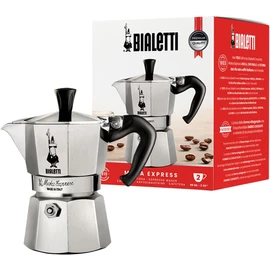 Bialetti Moka Express espresso maker, aluminum, metallic, 2 cups