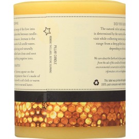 100% Pure Organic Beeswax Pillars - Natural - by Big Dipper Wax Works (3 in x 3.5 in)
