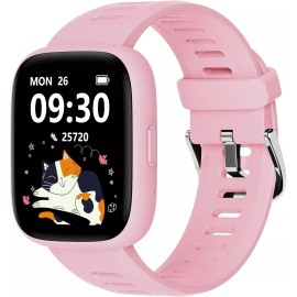 BIGGERFIVE Smart Watch for Kids 1.8" Fitness Tracker Watch Pedometer Puzzle Games for Kids - Pink