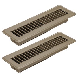 PATIKIL 10 x 2 Inch Floor Register, 2pcs Heavy Duty Air Vent Cover Steel Adjustable Decor Vents Easy Adjust Floor Grates for Sidewall Home Office, Brown