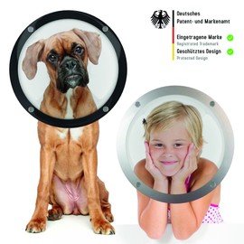 Lucky Lamb ® Gardenscout - Das Zaun Fenster ins Freie für Hund Katze oder andere Haustiere. EIN Bullauge aus robustem Acryl auch für Spielhaus oder Hundehütte