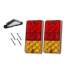 Led Trailer Tail Light Kit Pair Number Plate Light Caravan Boat Waterproof