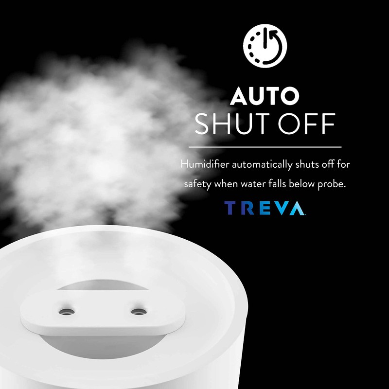 TREVA Portable Cool Mist Humidifier 2 Liter Capacity Rechargeable Battery