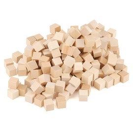 LEXININ 500 PCS 0.4 inch Small Wooden Cubes, 1 x 1 x 1cm Mini Natural Unfinished Wood Blocks, Blank Square Wood Cubes for Crafts, DIY Projects