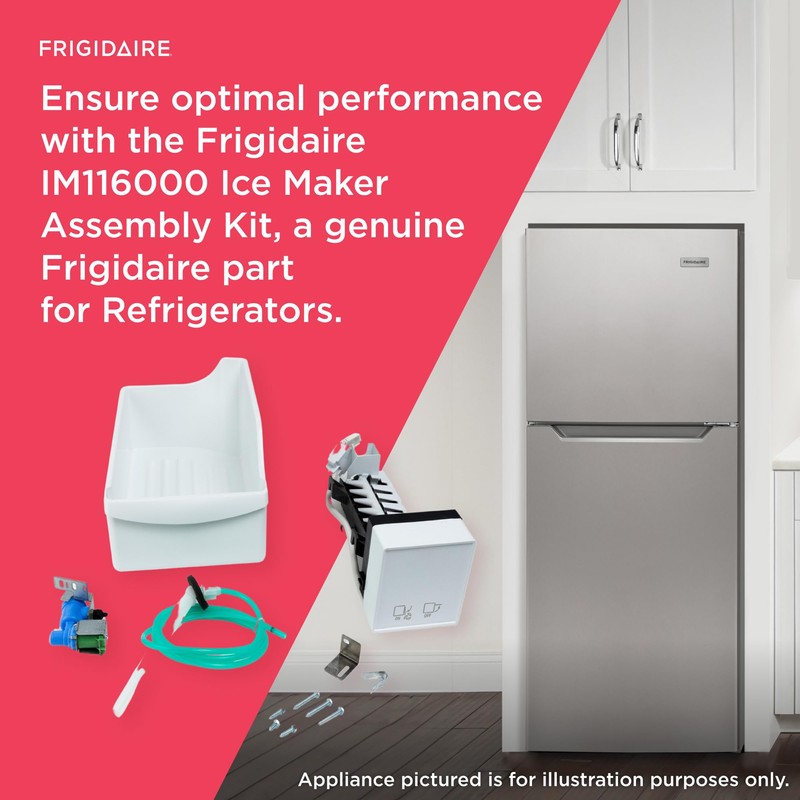 Frigidaire IM116000 Ice Maker Assembly Kit for Refrigerators, White