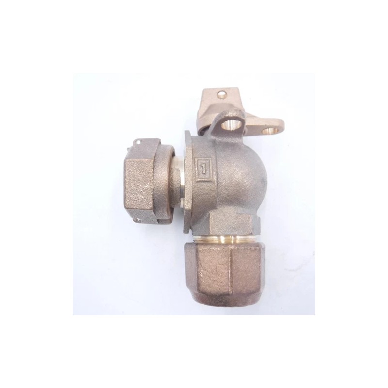 Mueller Jones 1" x 1" Angle Meter Ball Valve w/Lock