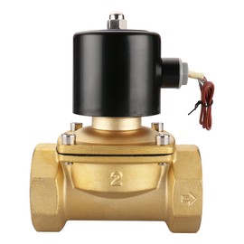 Baomain 2 inch AC 220V Brass Electric Solenoid Valve Water Air NC Valve 2W-500-50